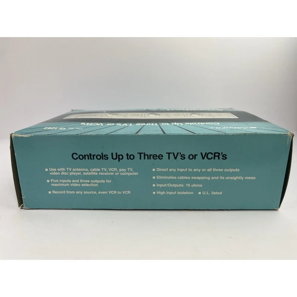 Archer RadioShack Video Selector Switch 15-1262 Coaxial TV or Vintage Gaming